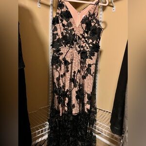 Dress the Population Black and Pink Floral semi formal